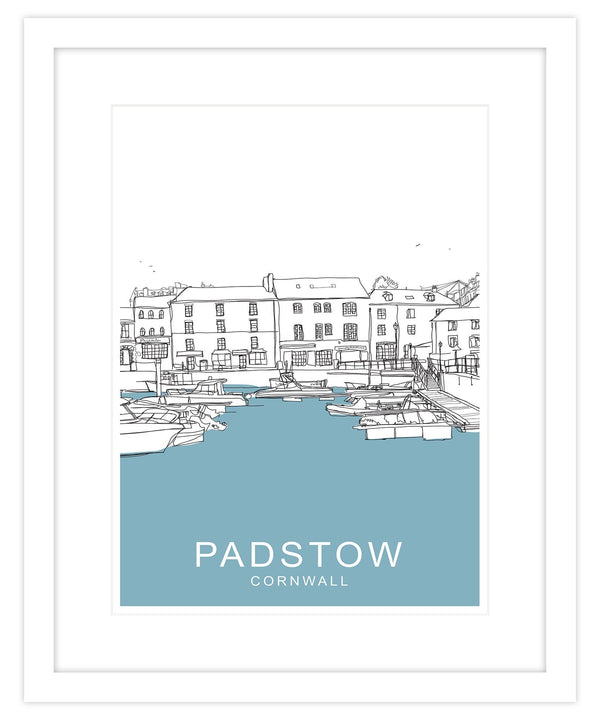 Framed Print-SH31F - Padstow Strand Framed Travel Print-Whistlefish