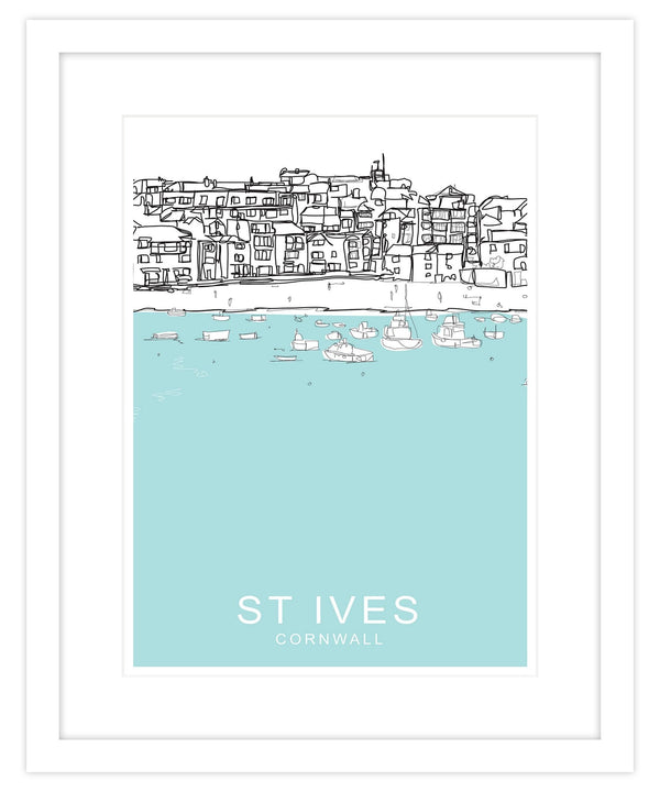 Framed Print-SH34F - St Ives Bay Framed Travel Print-Whistlefish