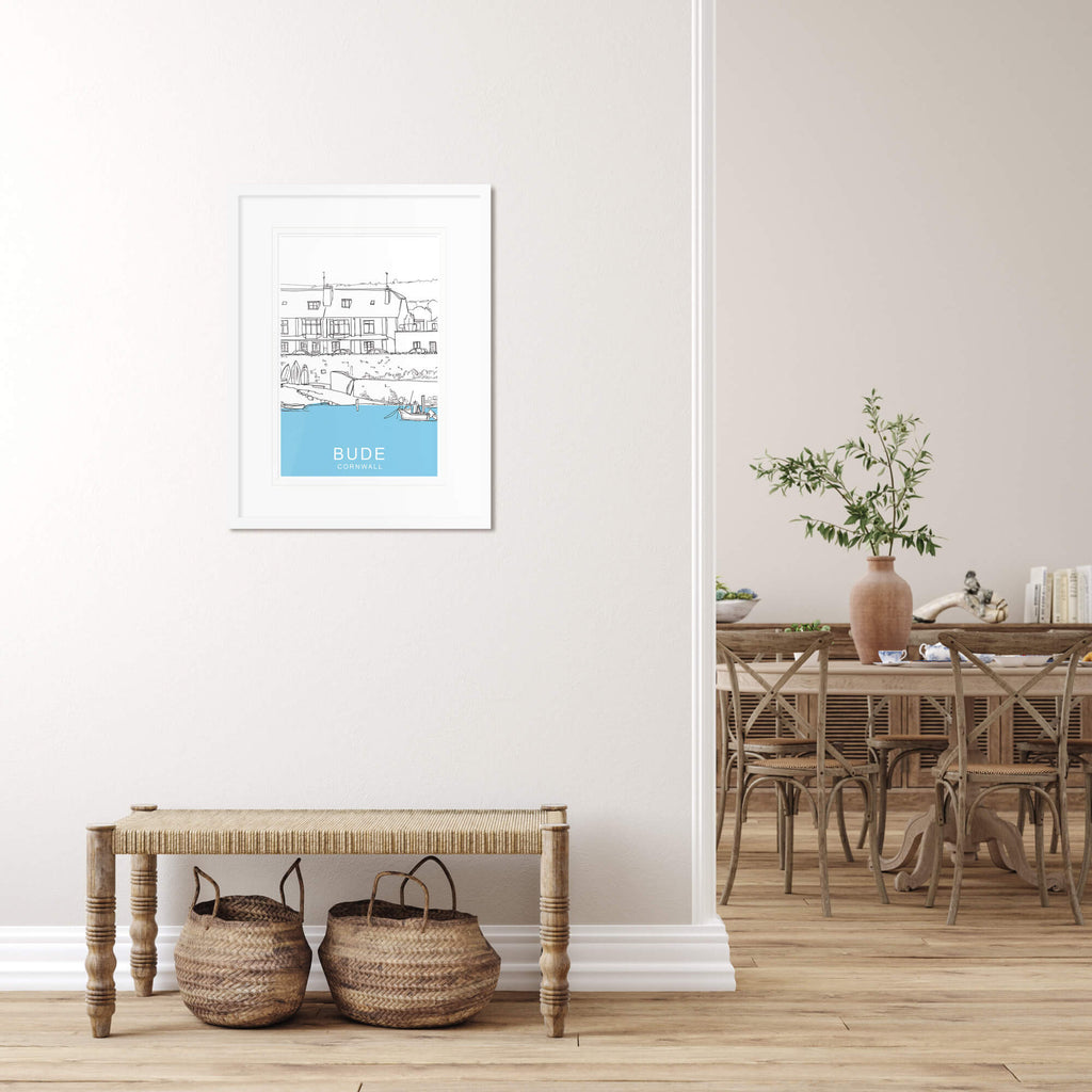 Framed Print-SH41F - Bude Framed Travel Print-Whistlefish
