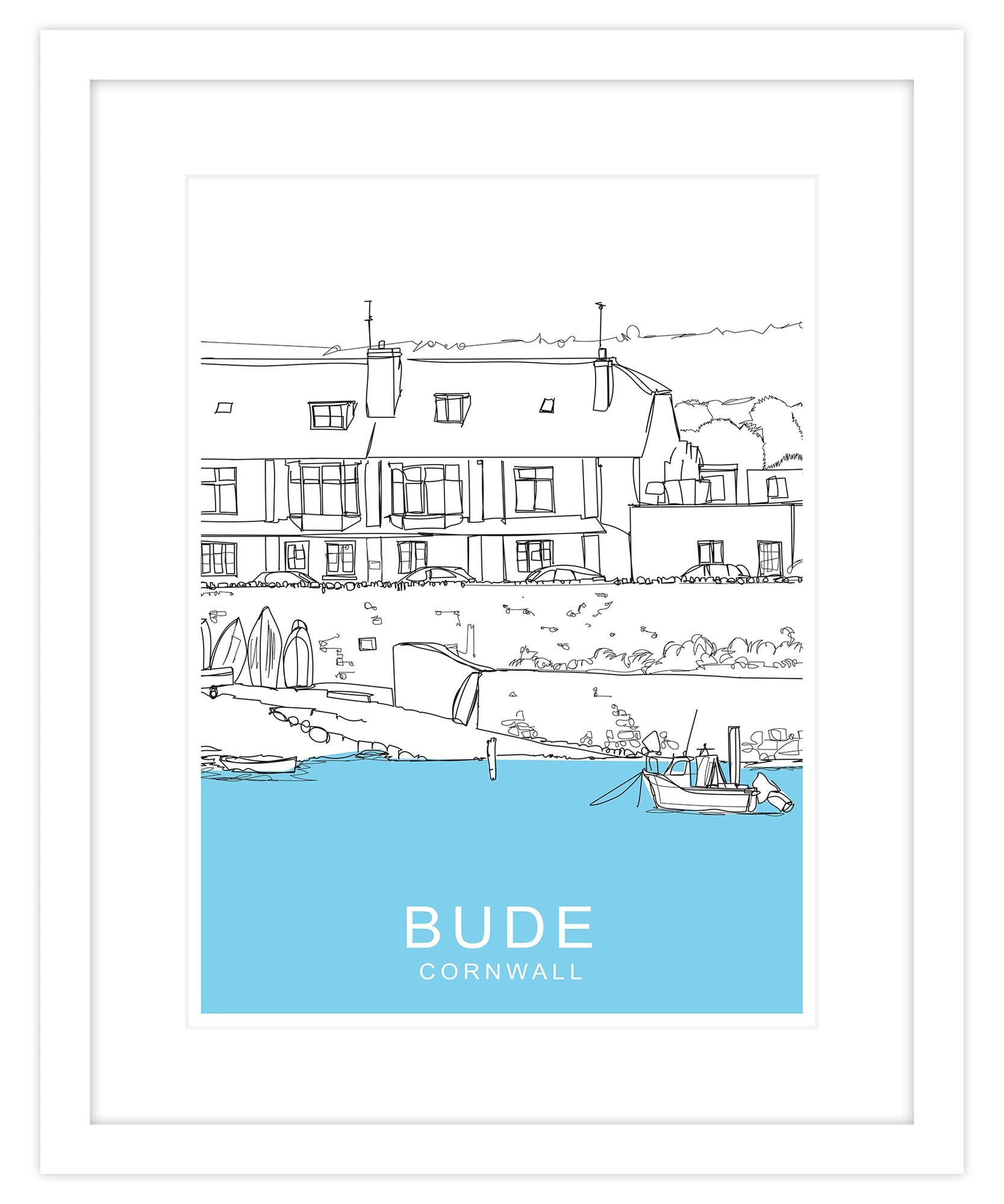 Framed Print-SH41F - Bude Framed Travel Print-Whistlefish
