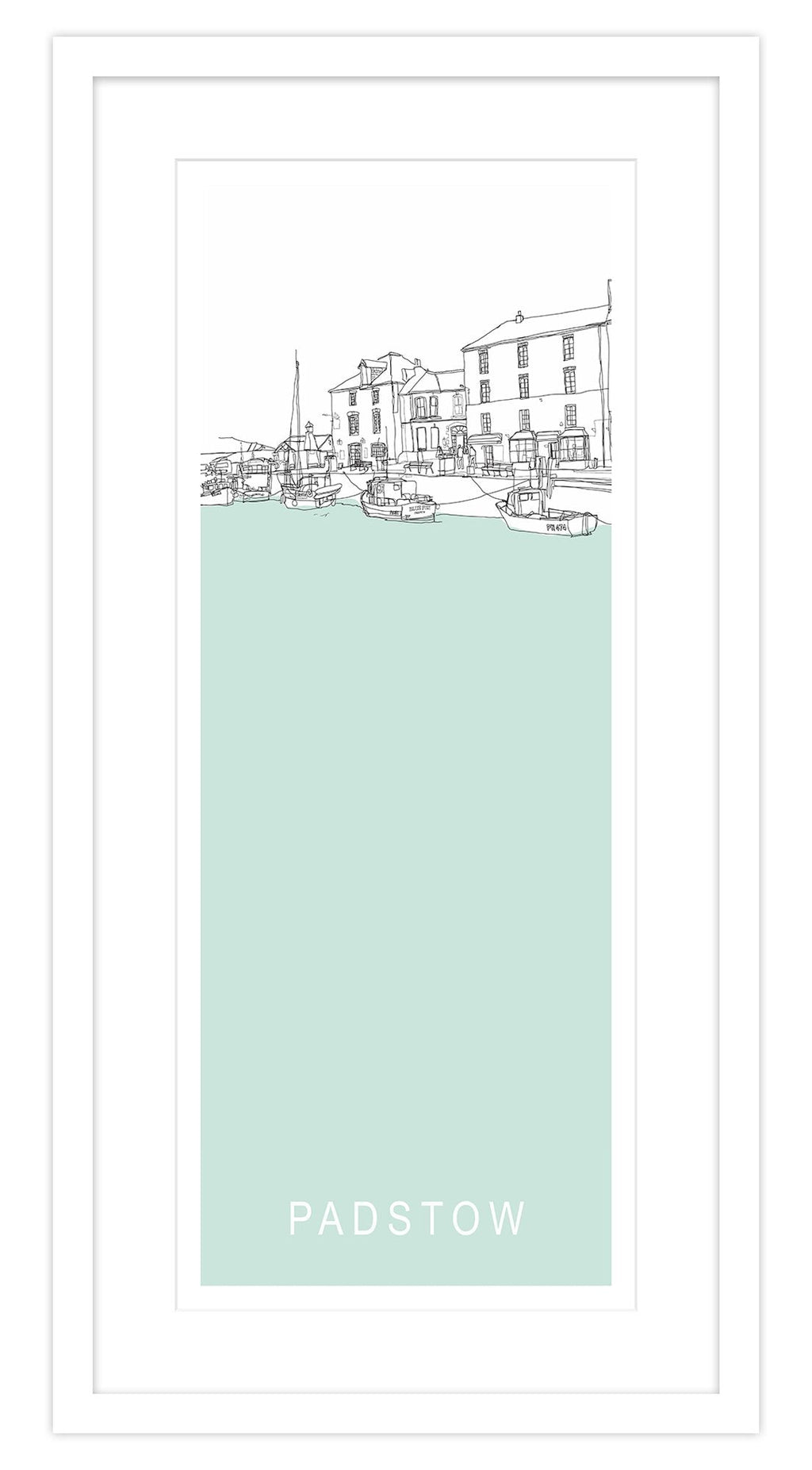 Framed Print-SH59F - Padstow South Quay Long Framed Print-Whistlefish
