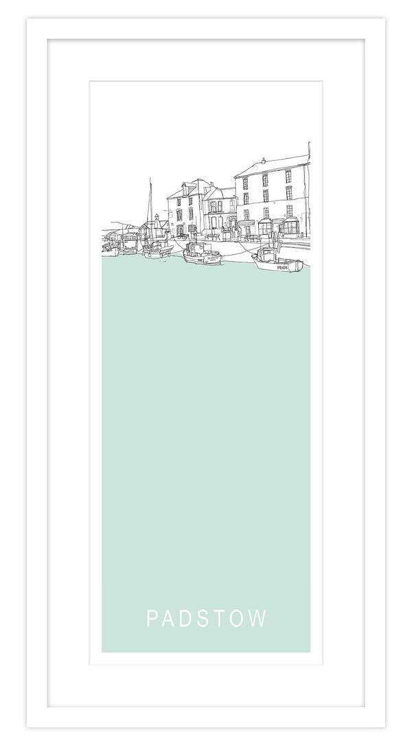 Framed Print-SH59F - Padstow South Quay Long Framed Print-Whistlefish