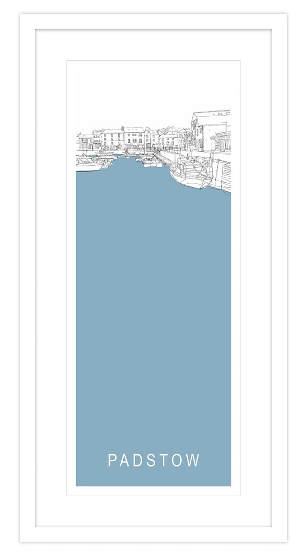 Framed Print-SH60F - Padstow The Strand Long Framed Print-Whistlefish