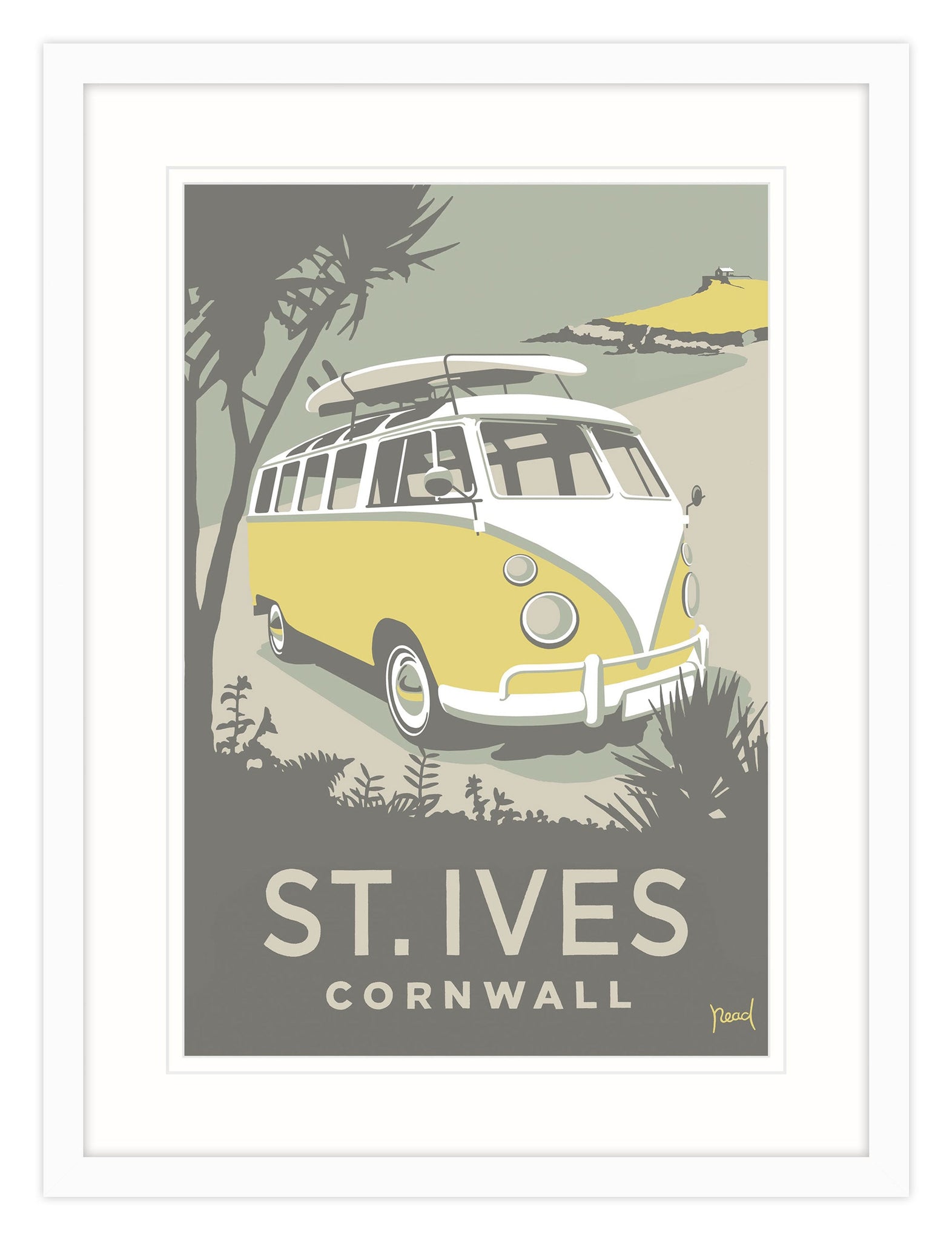 Framed Print-SR31F - St Ives Camper Framed Print-Whistlefish