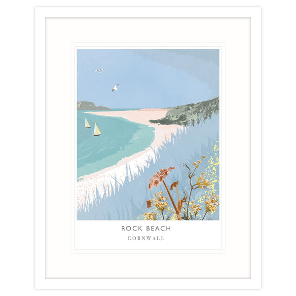 Framed Print-WF100F - Rock Beach Large Framed Print-Whistlefish