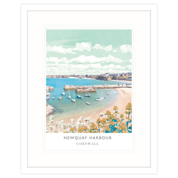 Framed Print-WF104F - Newquay Harbour Large Framed Print-Whistlefish