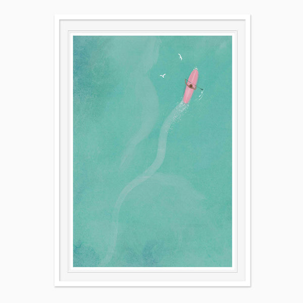 Framed Print-WF1065F - Paddleboarder Framed Large Print-Whistlefish
