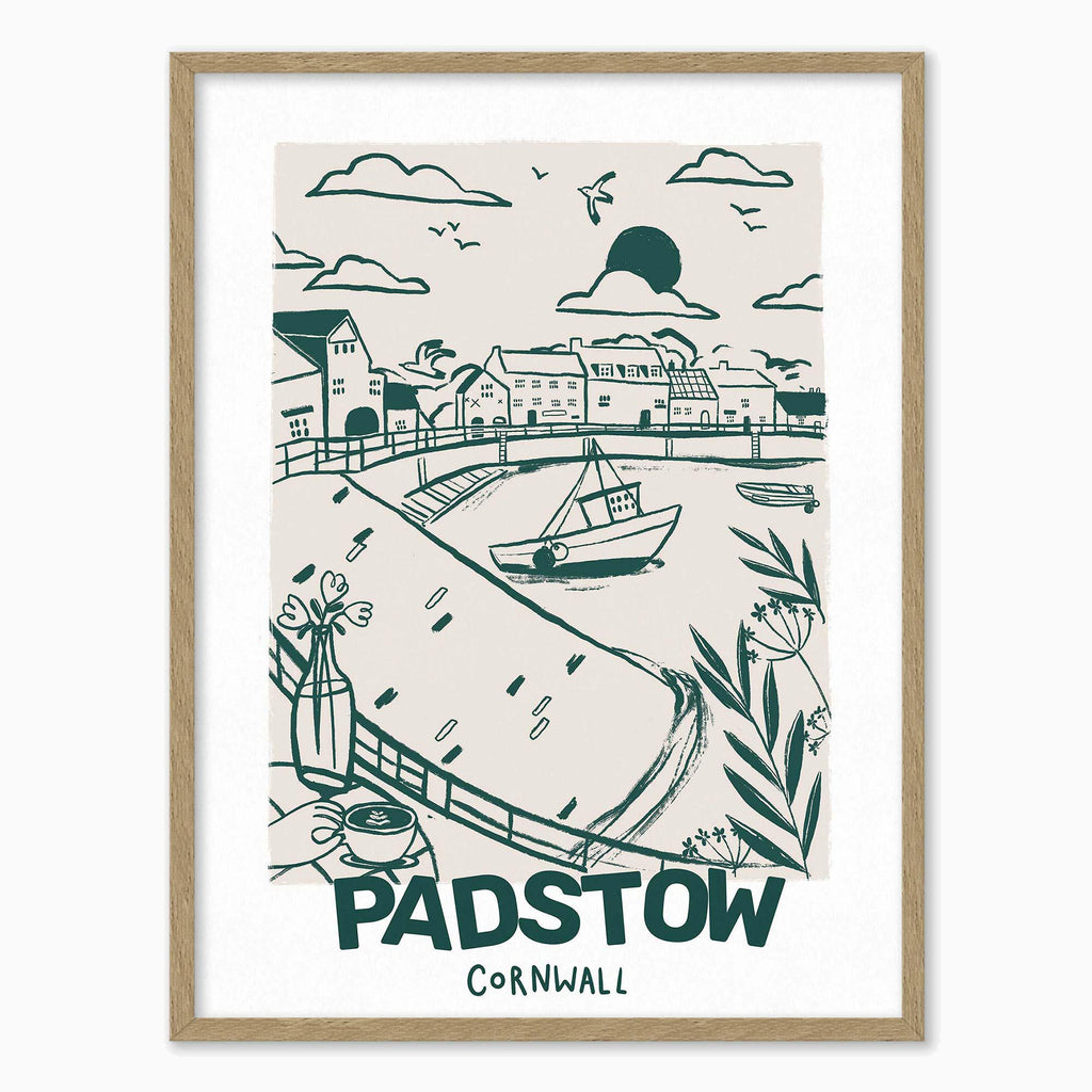 Framed Print-WF1078F - Padstow Large Framed Print-Whistlefish