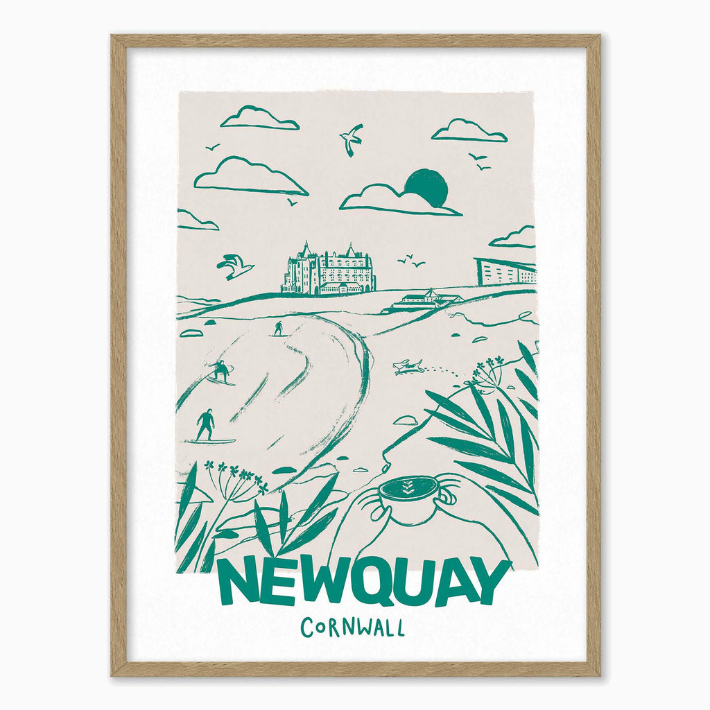 Framed Print-WF1081F - Newquay Large Framed Print-Whistlefish