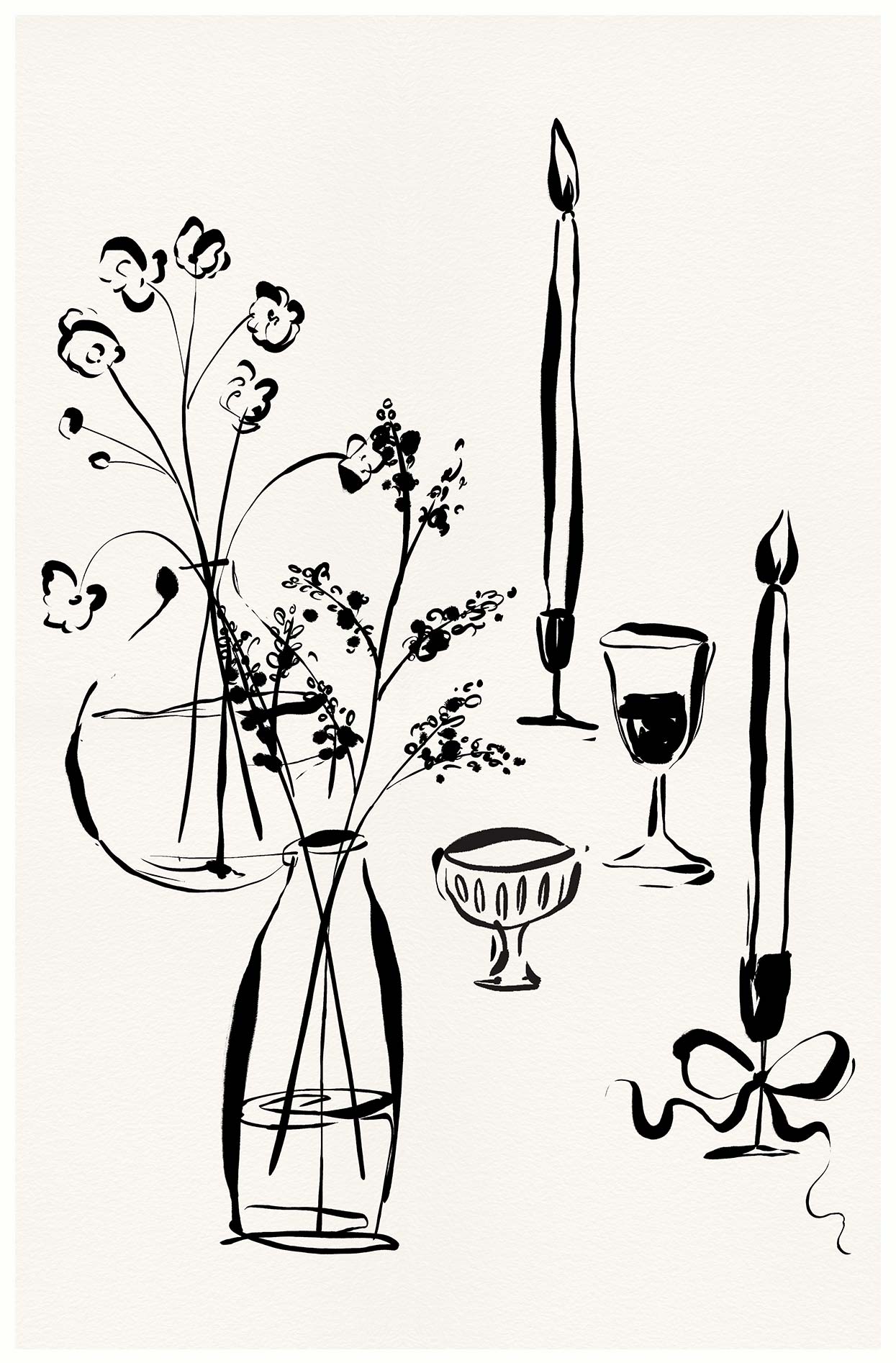 Framed Print-WF1099F - Table Setting Framed Print-Whistlefish