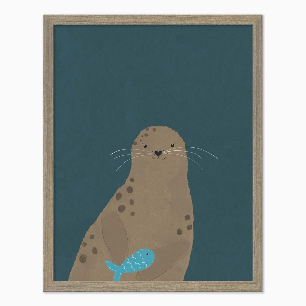 Framed Print-WF1112F - Seal Medium Framed Print-Whistlefish