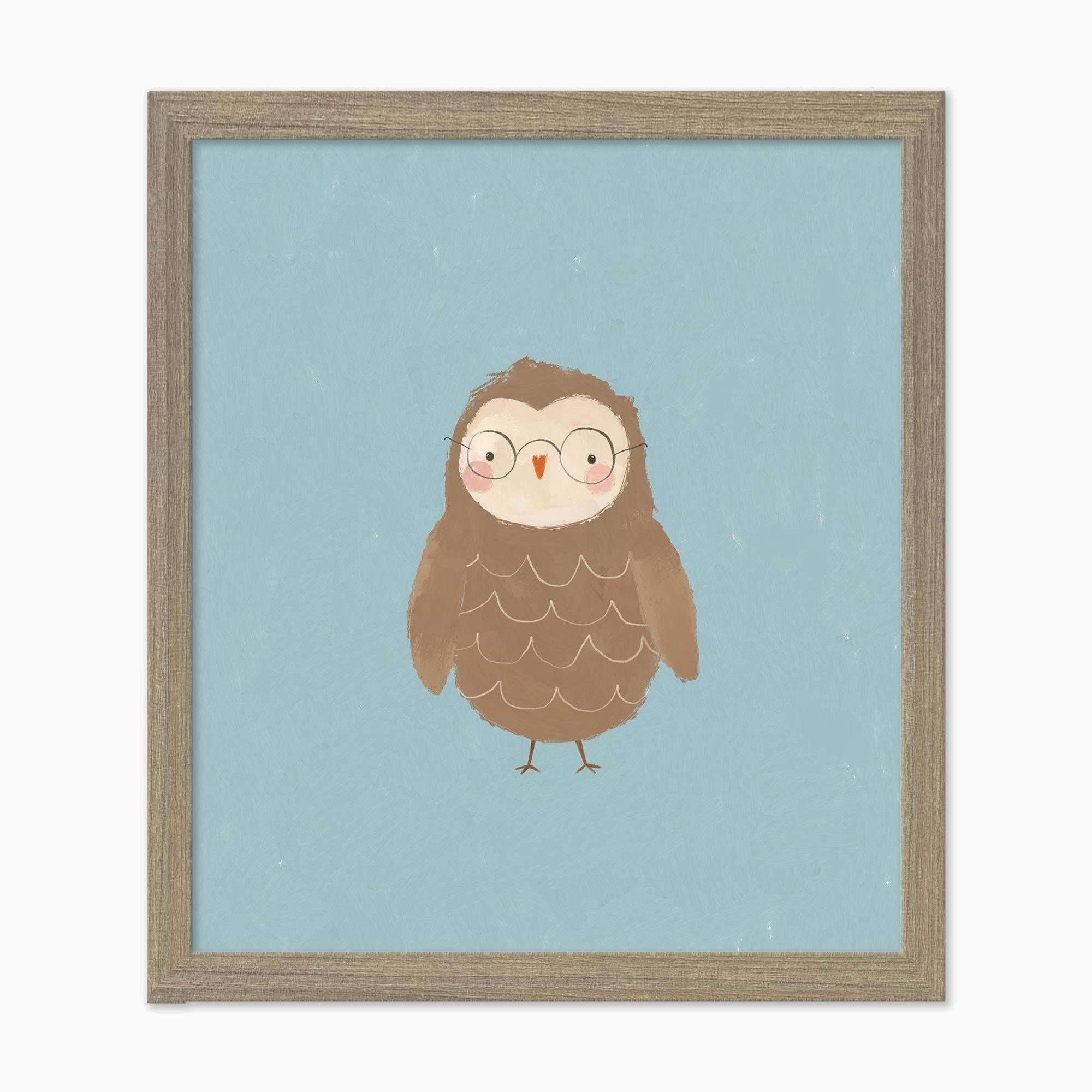Framed Print-WF1125F - Owl Small Framed Print-Whistlefish