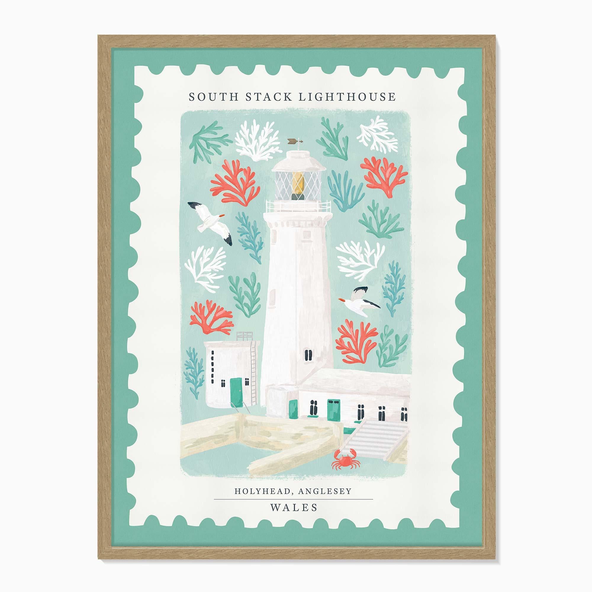 Framed Print-WF1135F - Holyhead Stamp Large Framed Print-Whistlefish