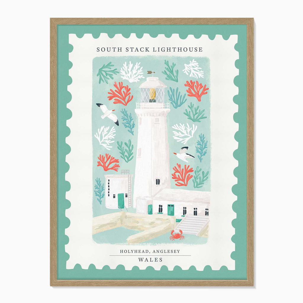 Framed Print-WF1135F - Holyhead Stamp Large Framed Print-Whistlefish