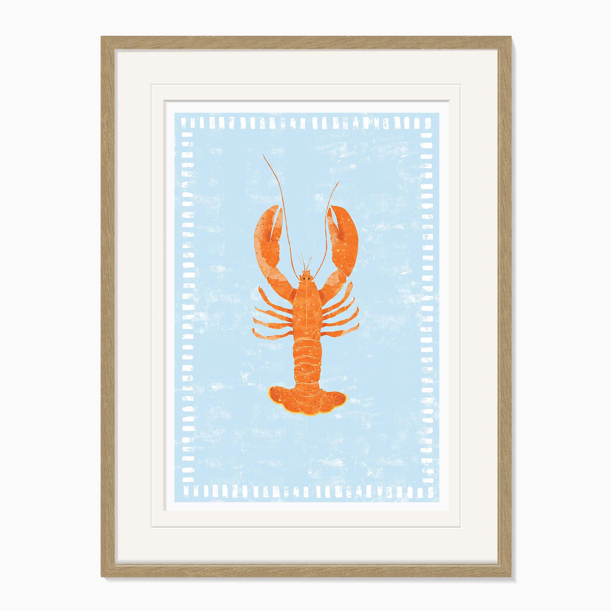 Framed Print-WF1143F - Beach House Lobster Framed Print-Whistlefish