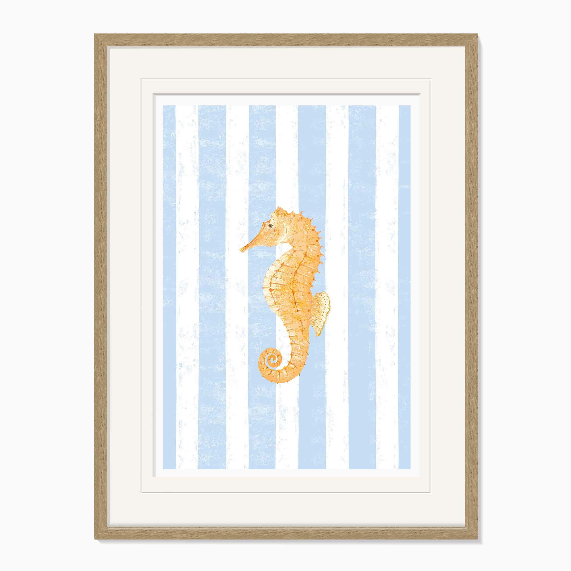 Framed Print-WF1144F - Beach House Seahorse Framed Print-Whistlefish