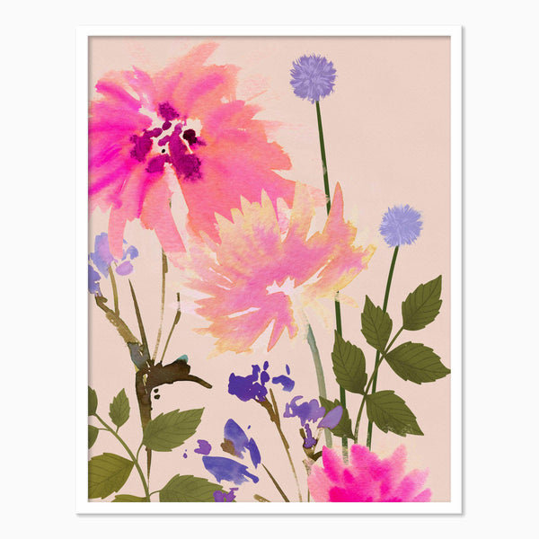 Framed Print-WF1146F - Blush Meadow Blooms Medium Framed Print-Whistlefish