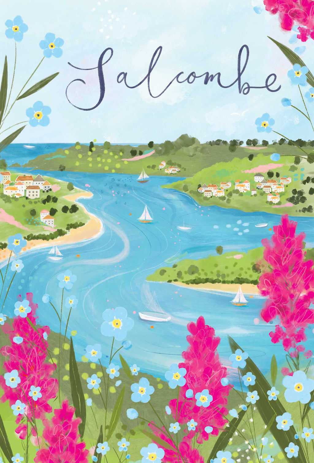 Framed Print-WF1149F - Salcombe Large Framed Print-Whistlefish