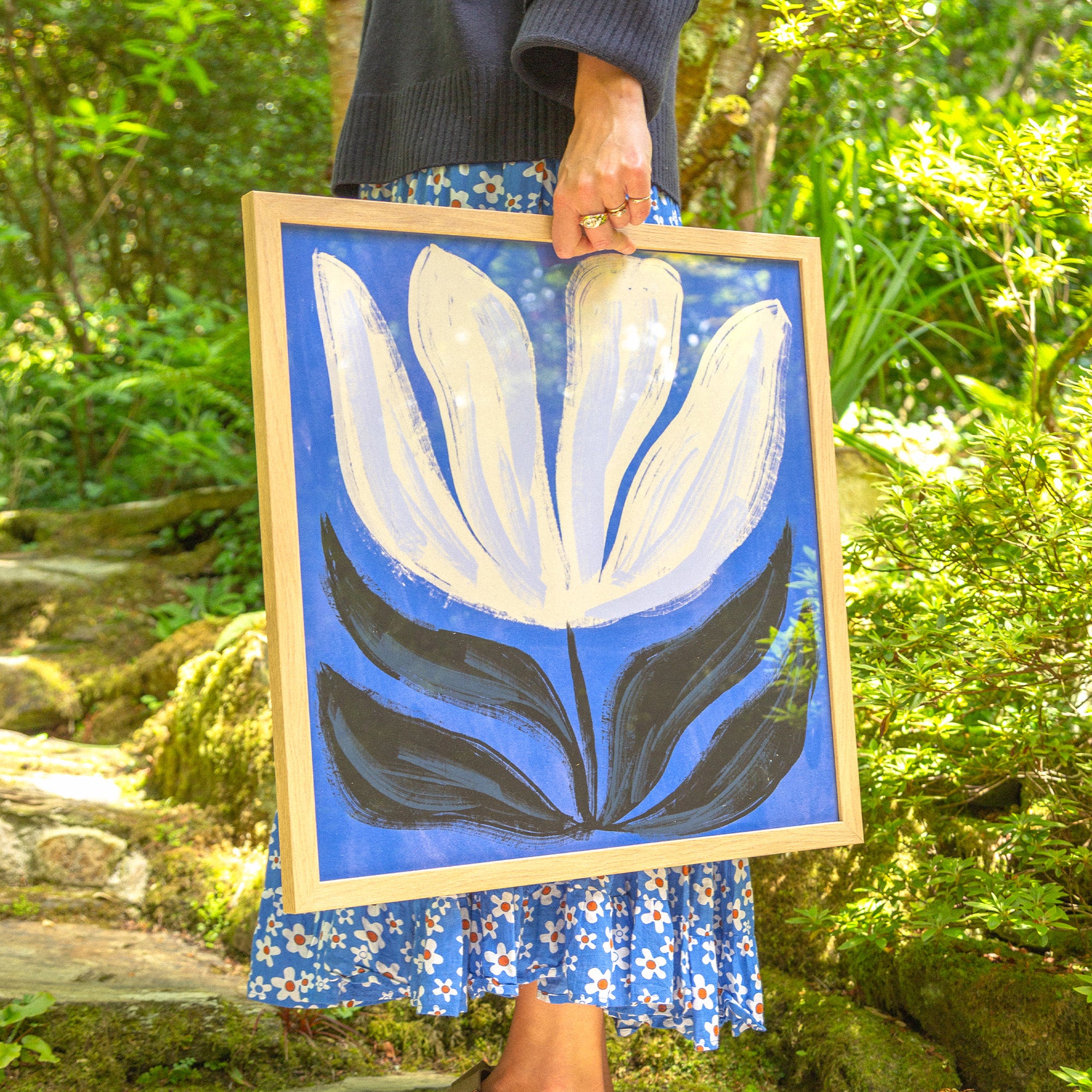 Framed Print-WF1161F - Midnight Bloom Framed Print-Whistlefish