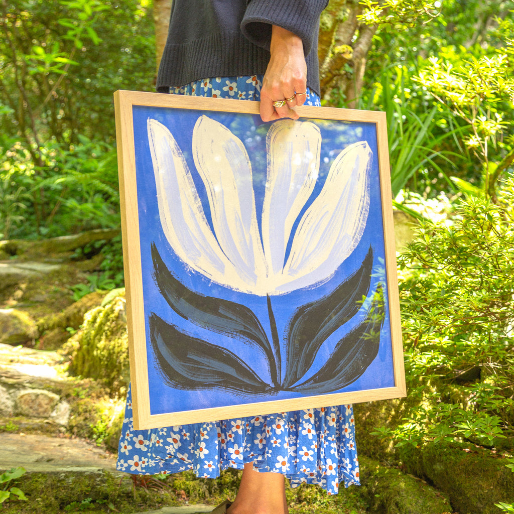 Framed Print-WF1161F - Midnight Bloom Framed Print-Whistlefish