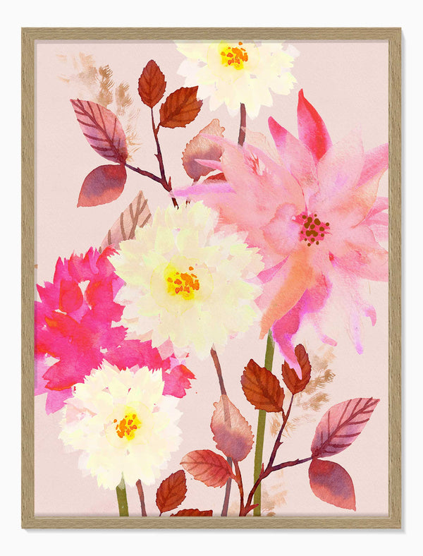 Framed Print-WF1175F - Golden Petal Whisper Large Framed Print-Whistlefish