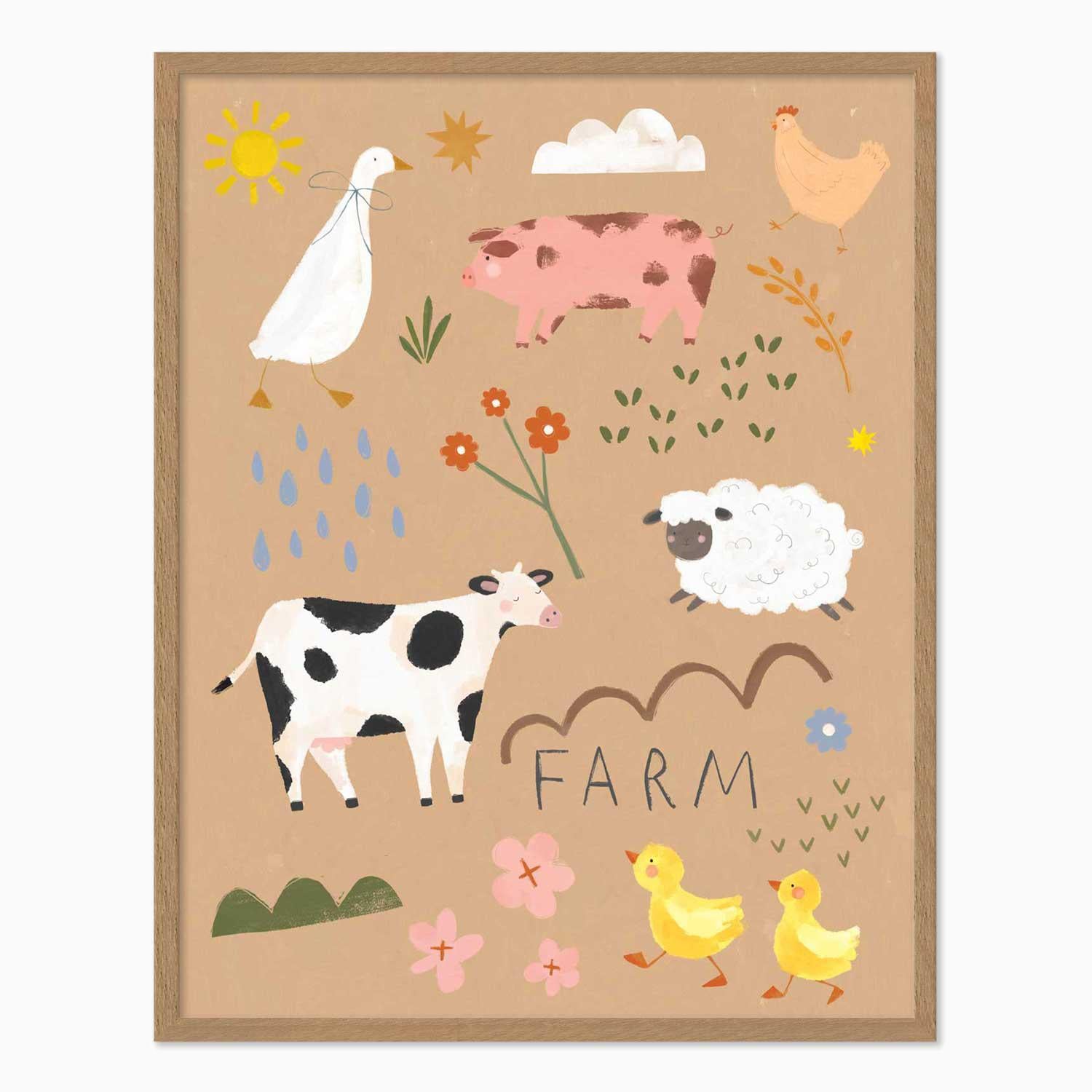 Framed Print-WF1182F - Down on the Farm Medium Framed Print-Whistlefish