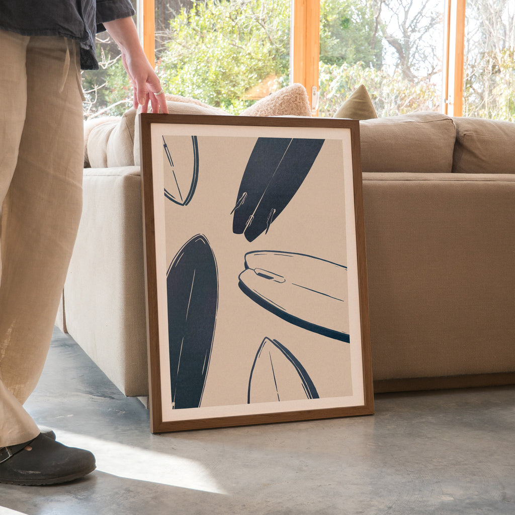 Framed Print-WF1195F - Surfboards Large Framed Print-Whistlefish