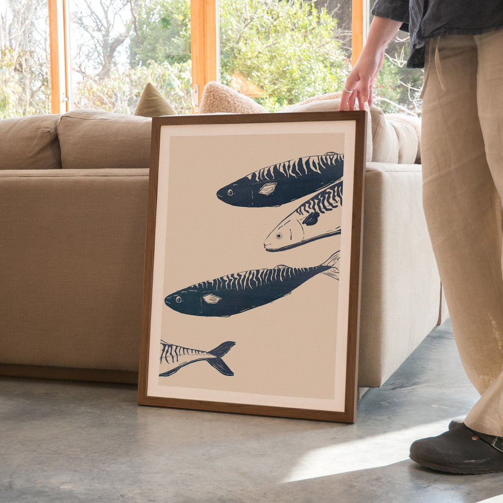 Framed Print-WF1196F - Mackerel Large Framed Print-Whistlefish