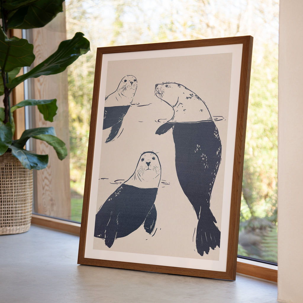 Framed Print-WF1200F - SeaLions Large Framed Print-Whistlefish