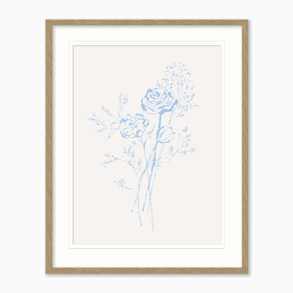 Framed Print-WF1206F - Soft Blue Blossom Framed Print-Whistlefish