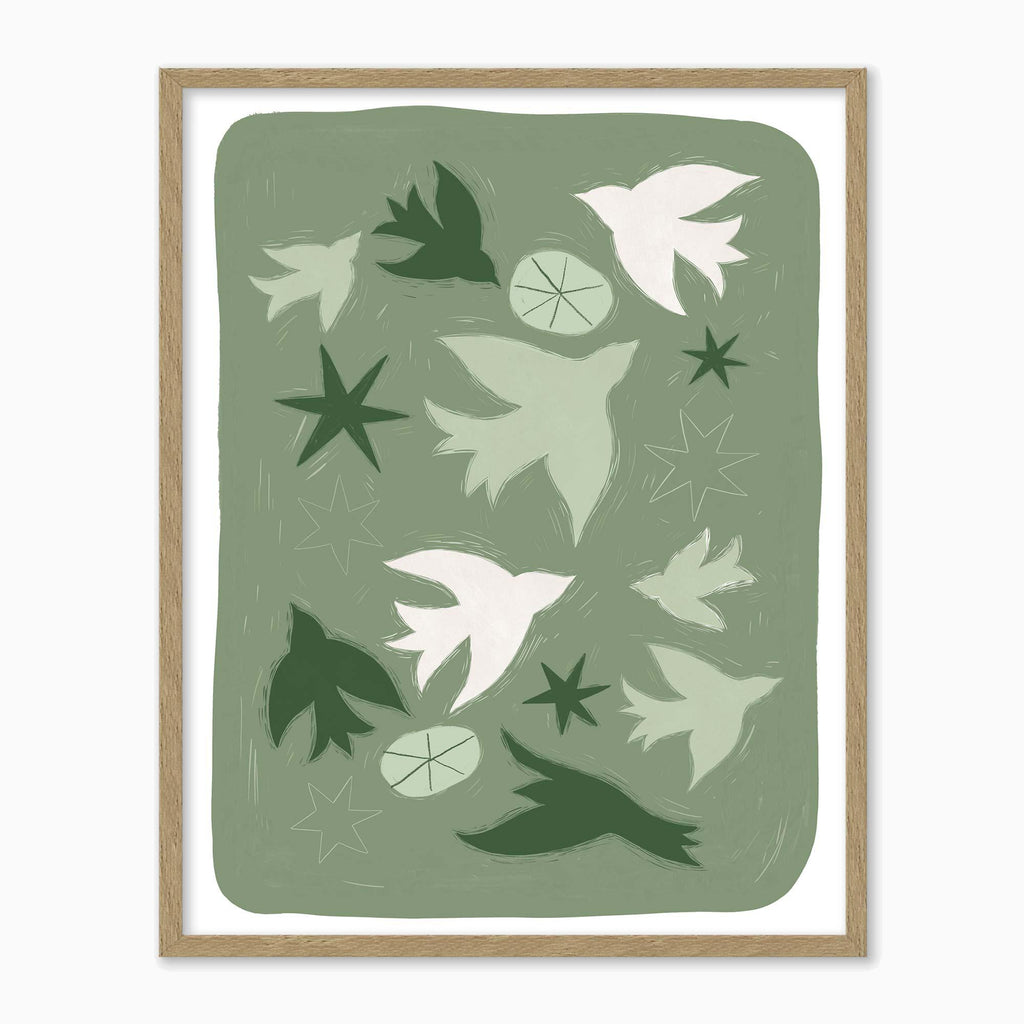 Framed Print-WF1211F - Flight of Leaves Framed Print-Whistlefish