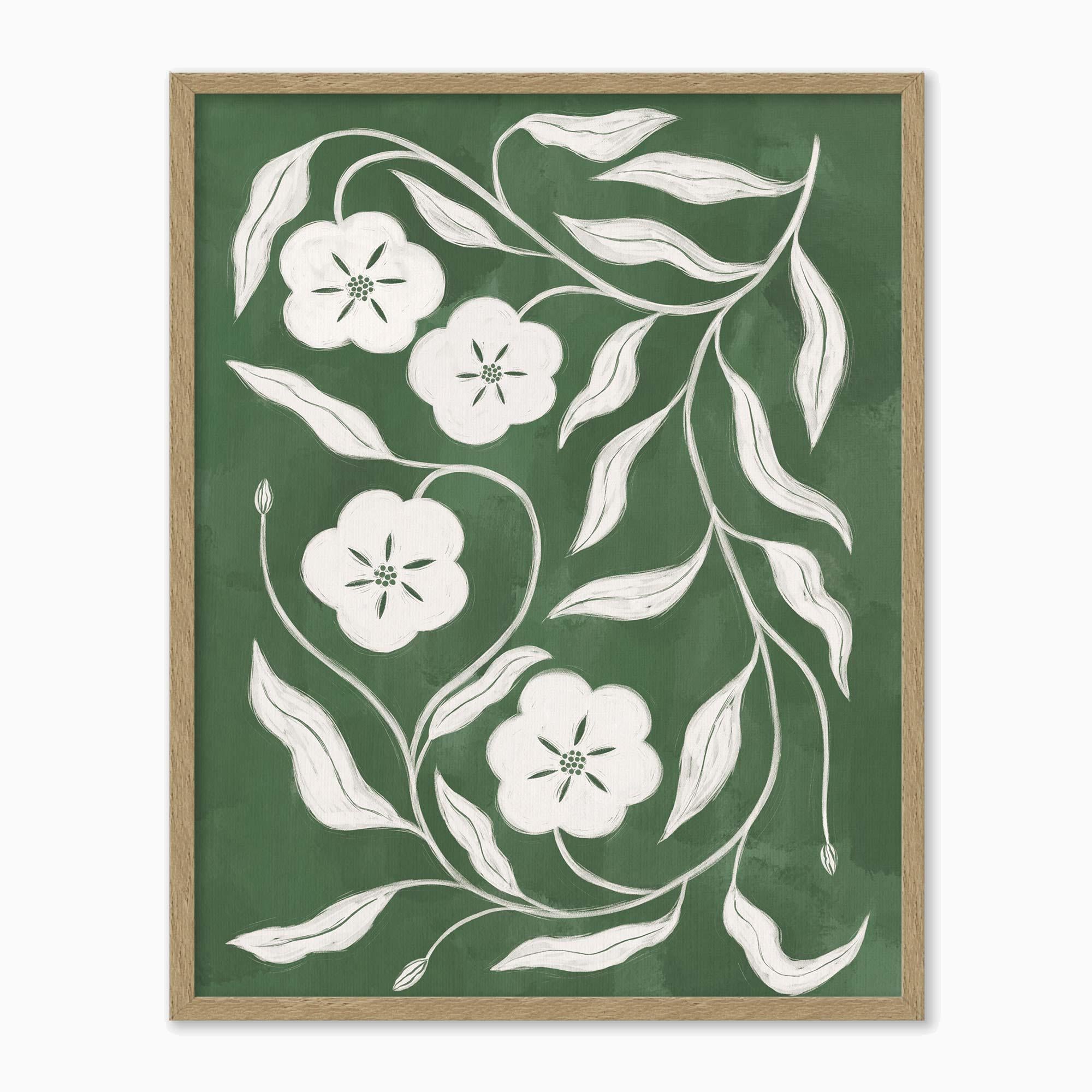 Framed Print-WF1213F - Floral Vine Framed Print-Whistlefish