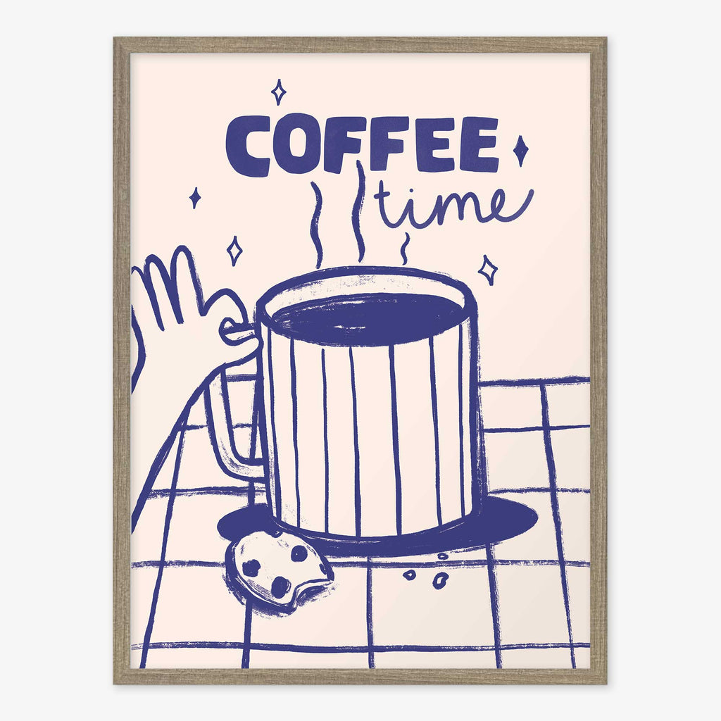 Framed Print-WF1257F - Coffee Time Small Framed Print-Whistlefish