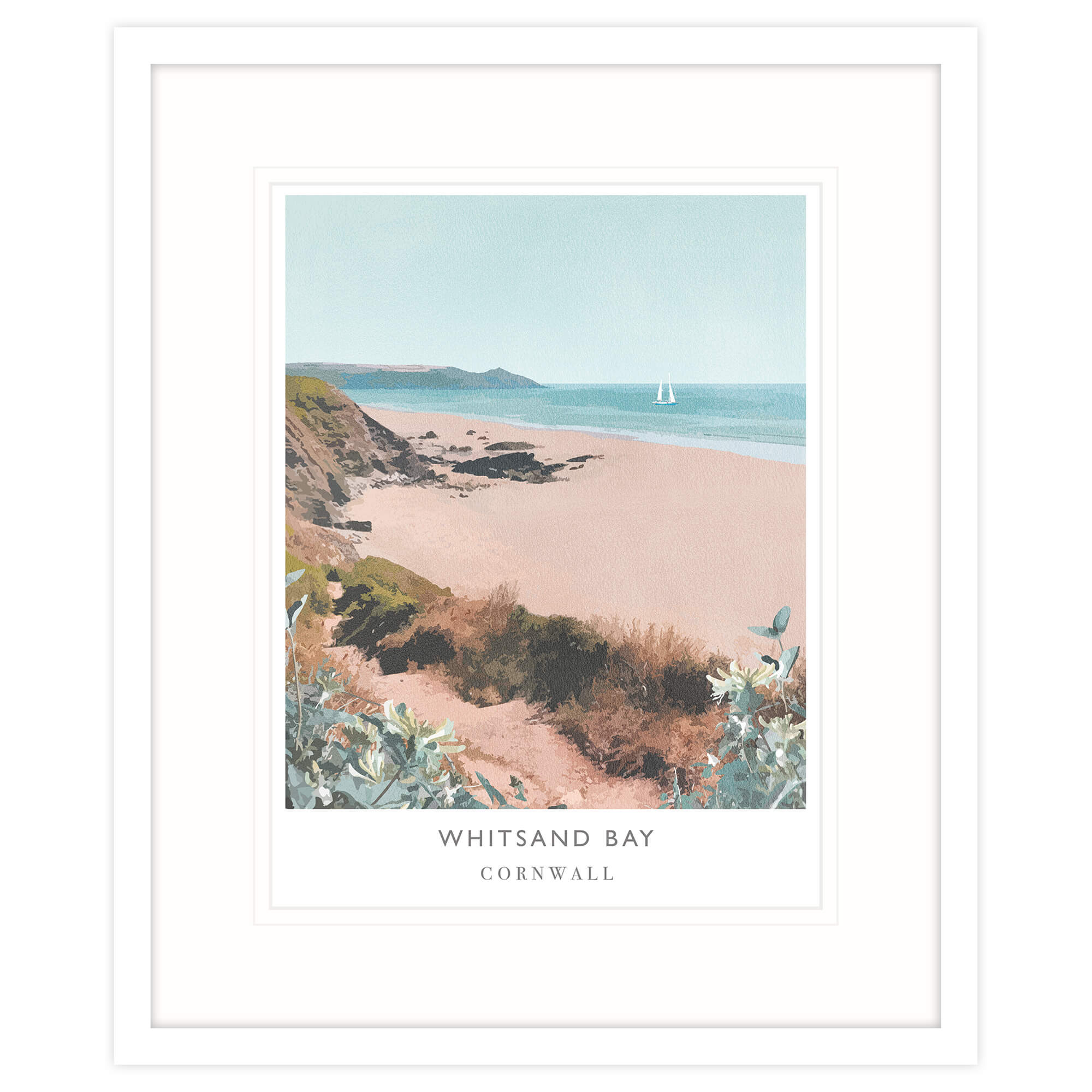 Framed Print-WF127F - Whitsands Framed Print-Whistlefish