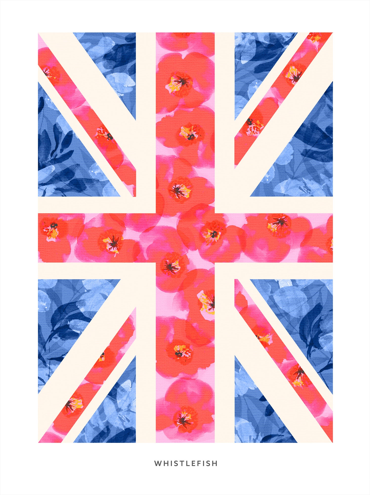 Framed Print-WF1296LF - Poppy Union Jack Large Framed Print-Whistlefish