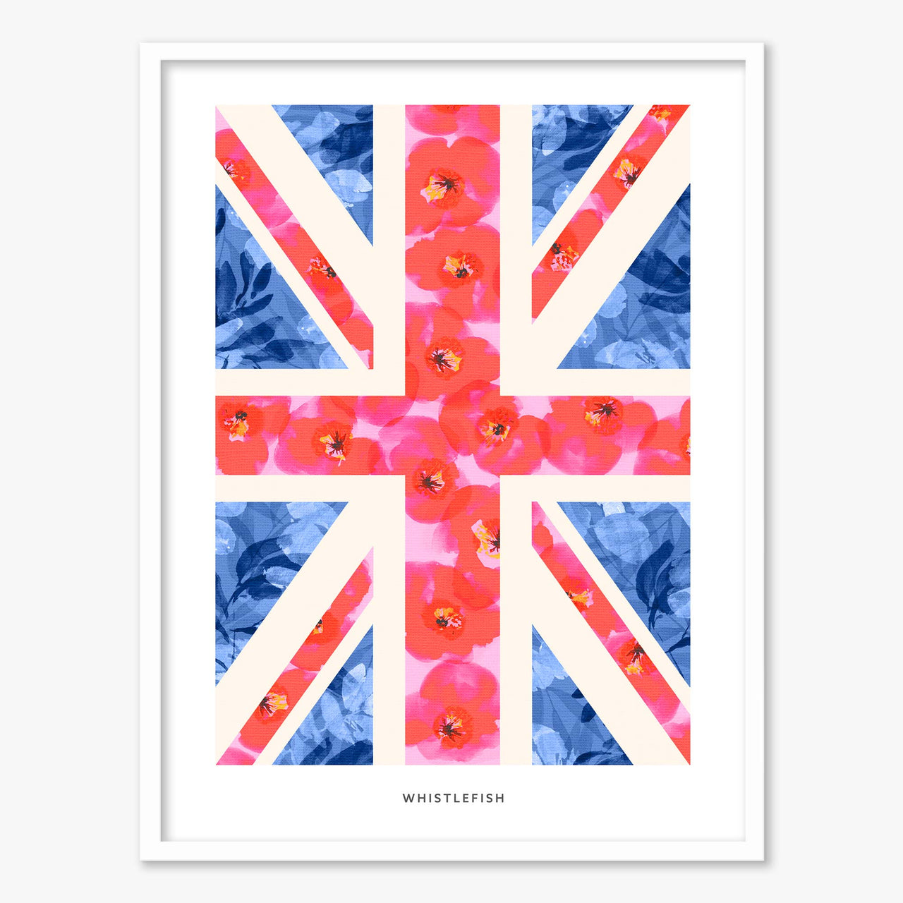 Framed Print-WF1296LF - Poppy Union Jack Large Framed Print-Whistlefish