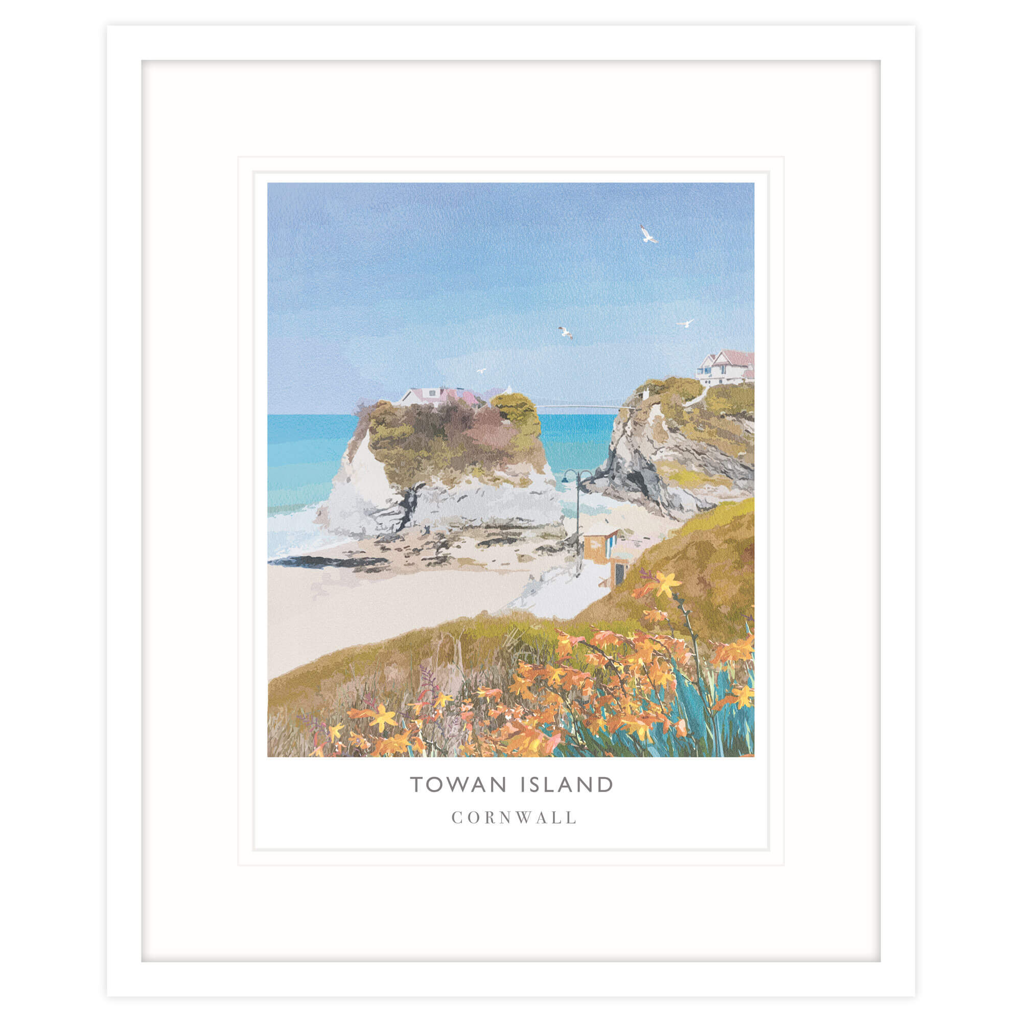 Framed Print-WF136F - Towan Island-Whistlefish