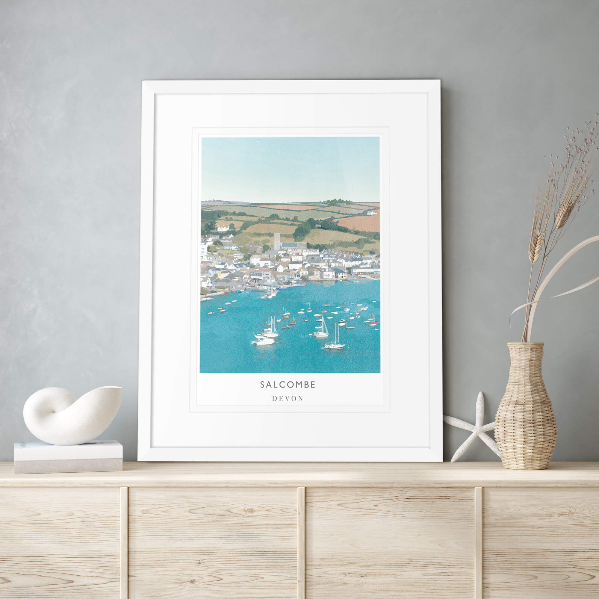 Framed Print-WF174F - Salcombe Framed Print-Whistlefish