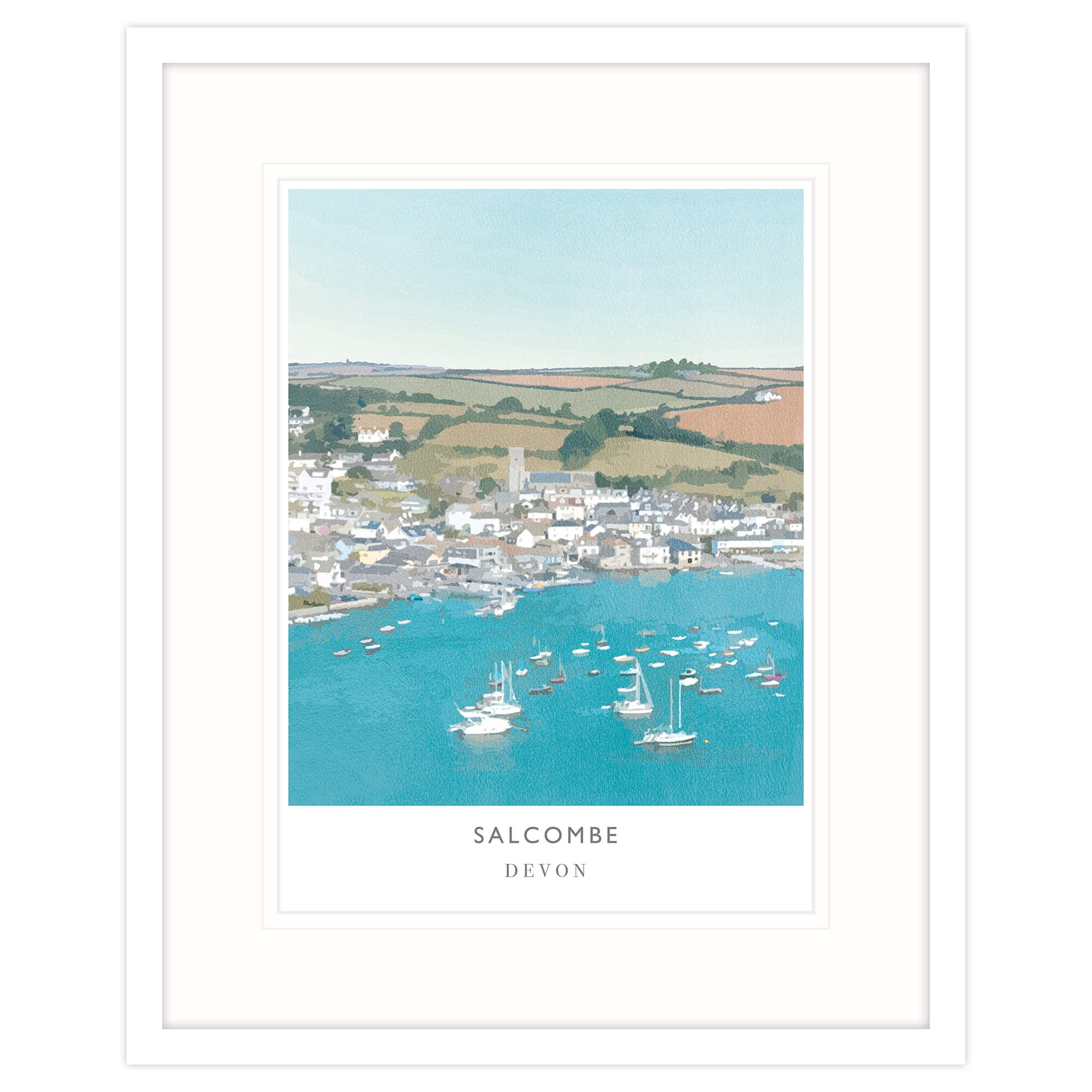 Framed Print-WF174F - Salcombe Framed Print-Whistlefish
