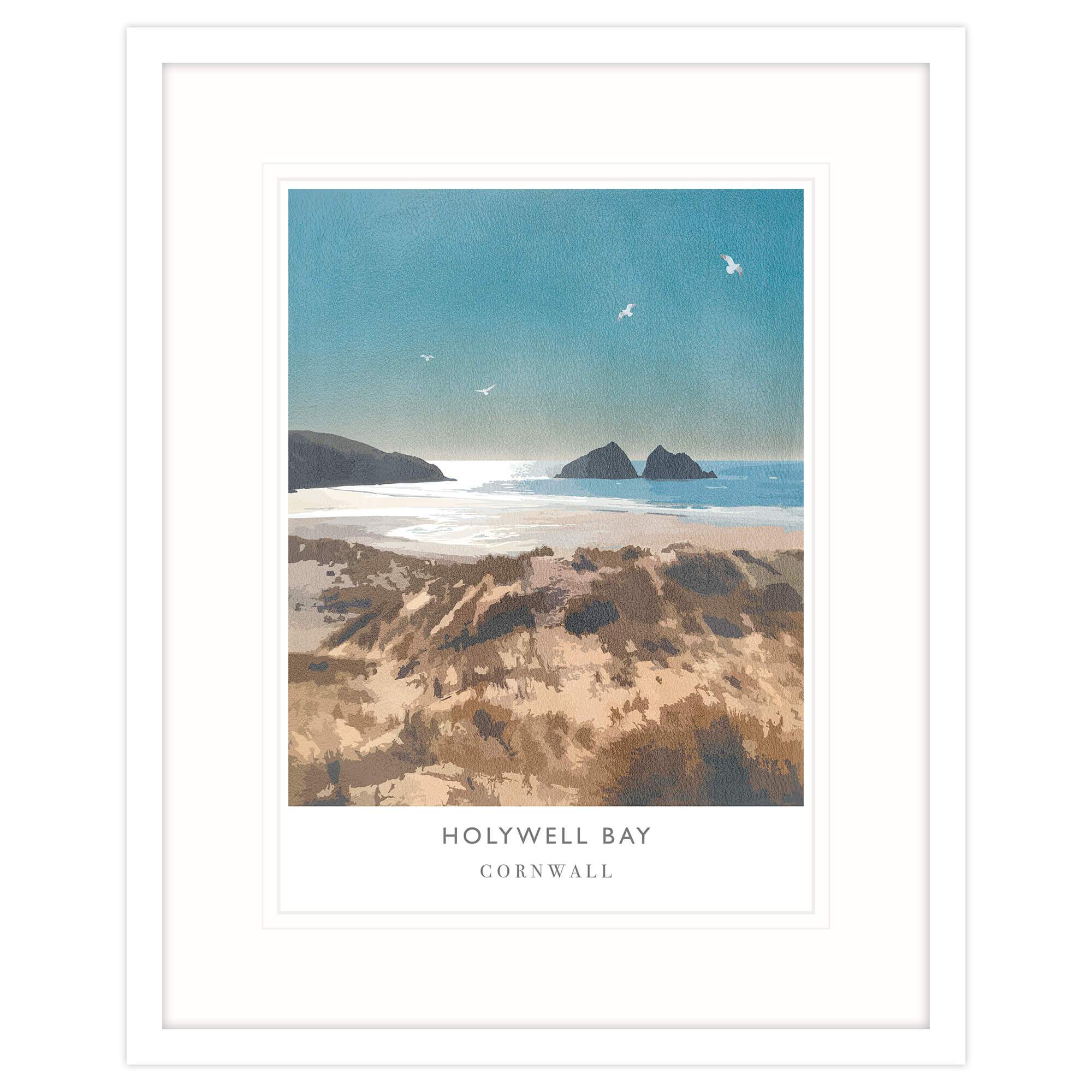 Framed Print-WF181F - Holywell Bay Large-Whistlefish