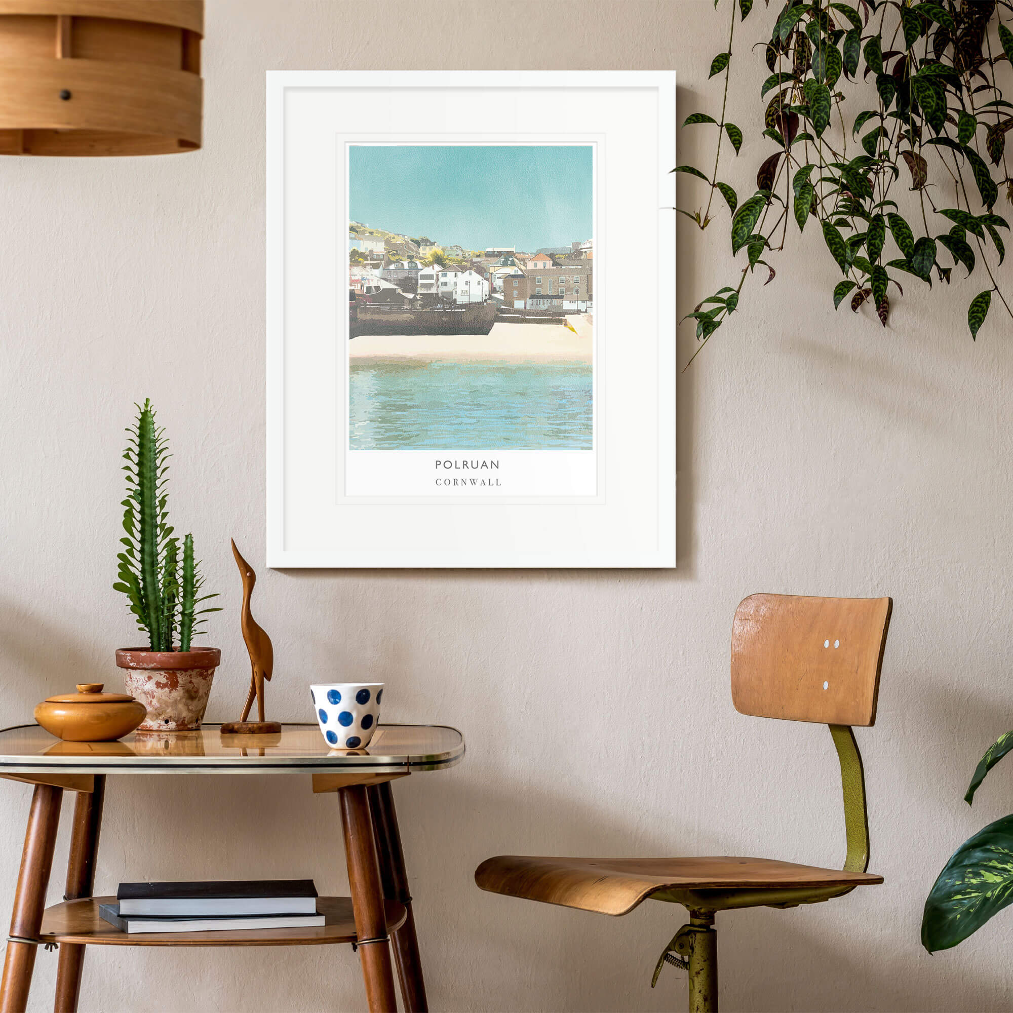 Framed Print-WF189F - Polruan Cornwall Framed Print-Whistlefish
