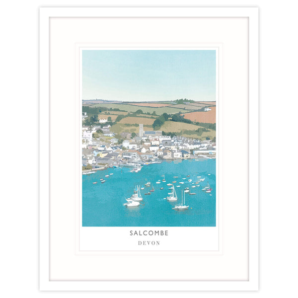 Framed Print-WF204F - Salcombe Large Framed Print-Whistlefish
