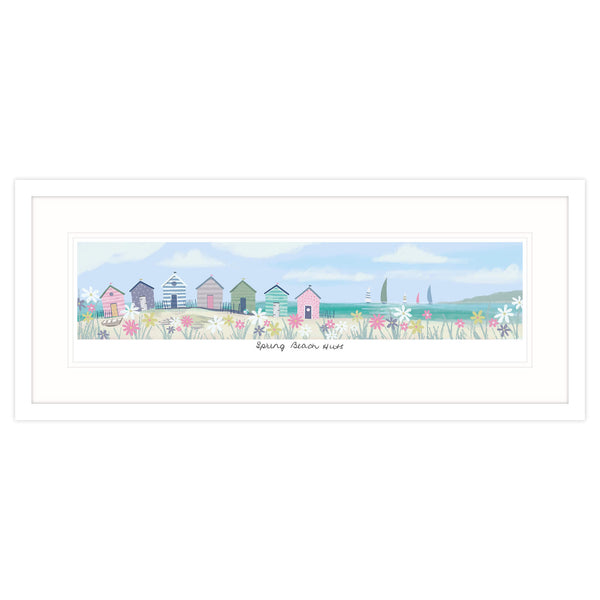 Framed Print-WF271F - Spring Beach Huts Framed Print-Whistlefish