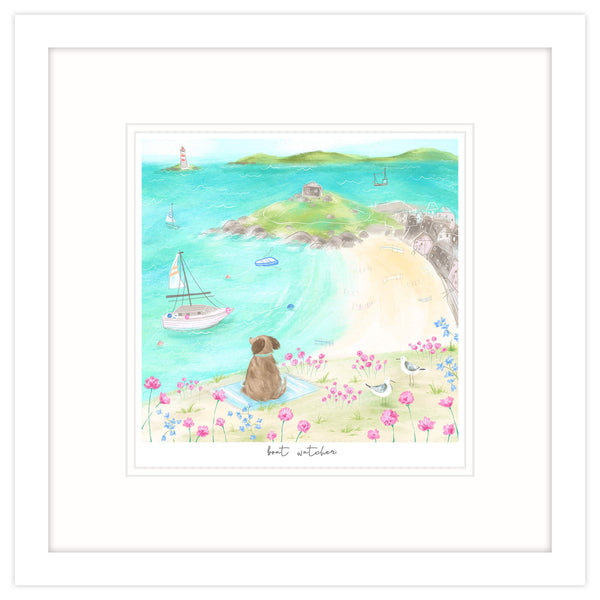 Framed Print-WF280F - Boat Watcher Framed Print-Whistlefish