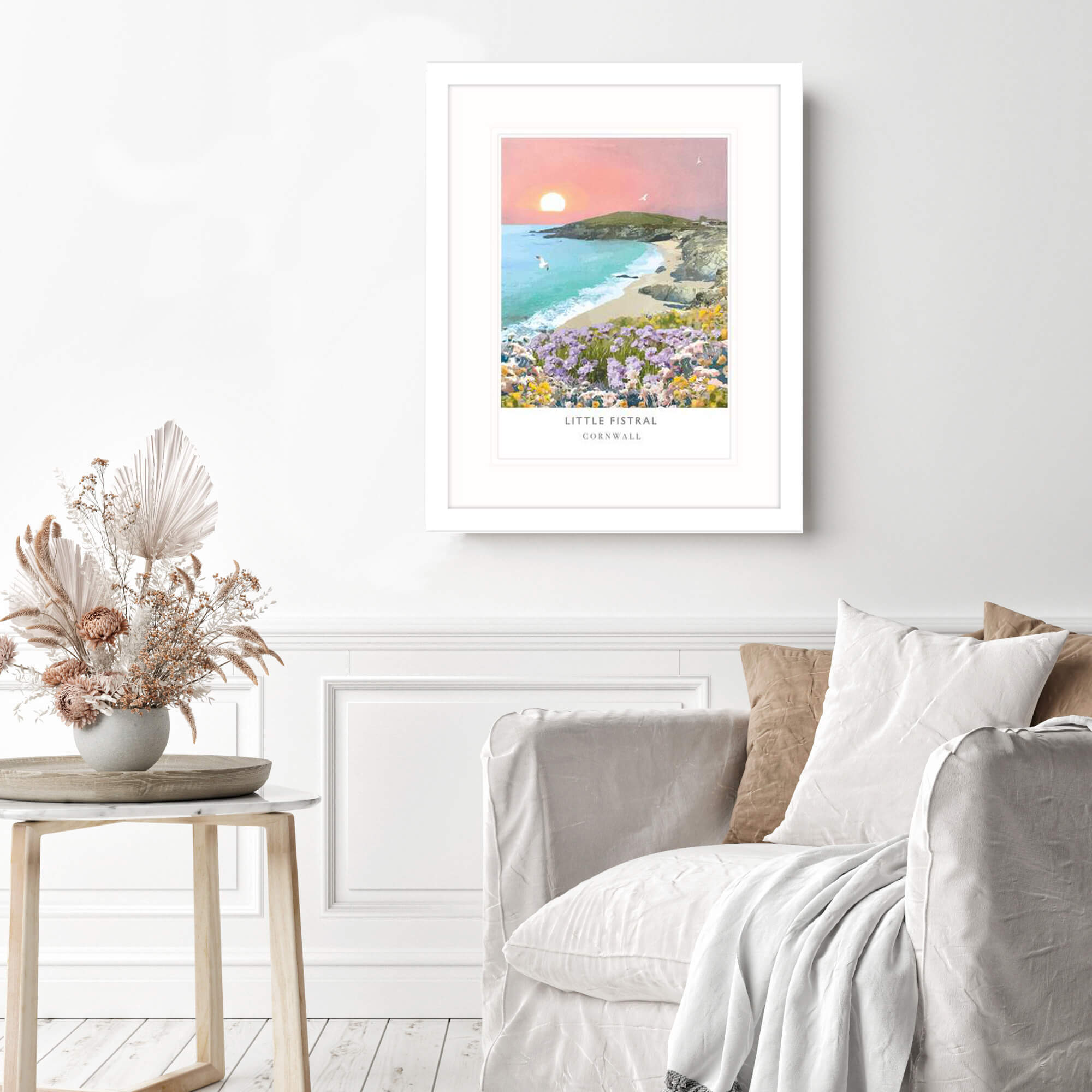 Framed Print-WF428F - Little Fistral Travel Framed Print-Whistlefish