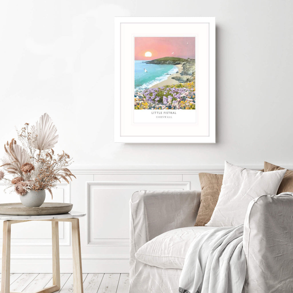Framed Print-WF428F - Little Fistral Travel Framed Print-Whistlefish