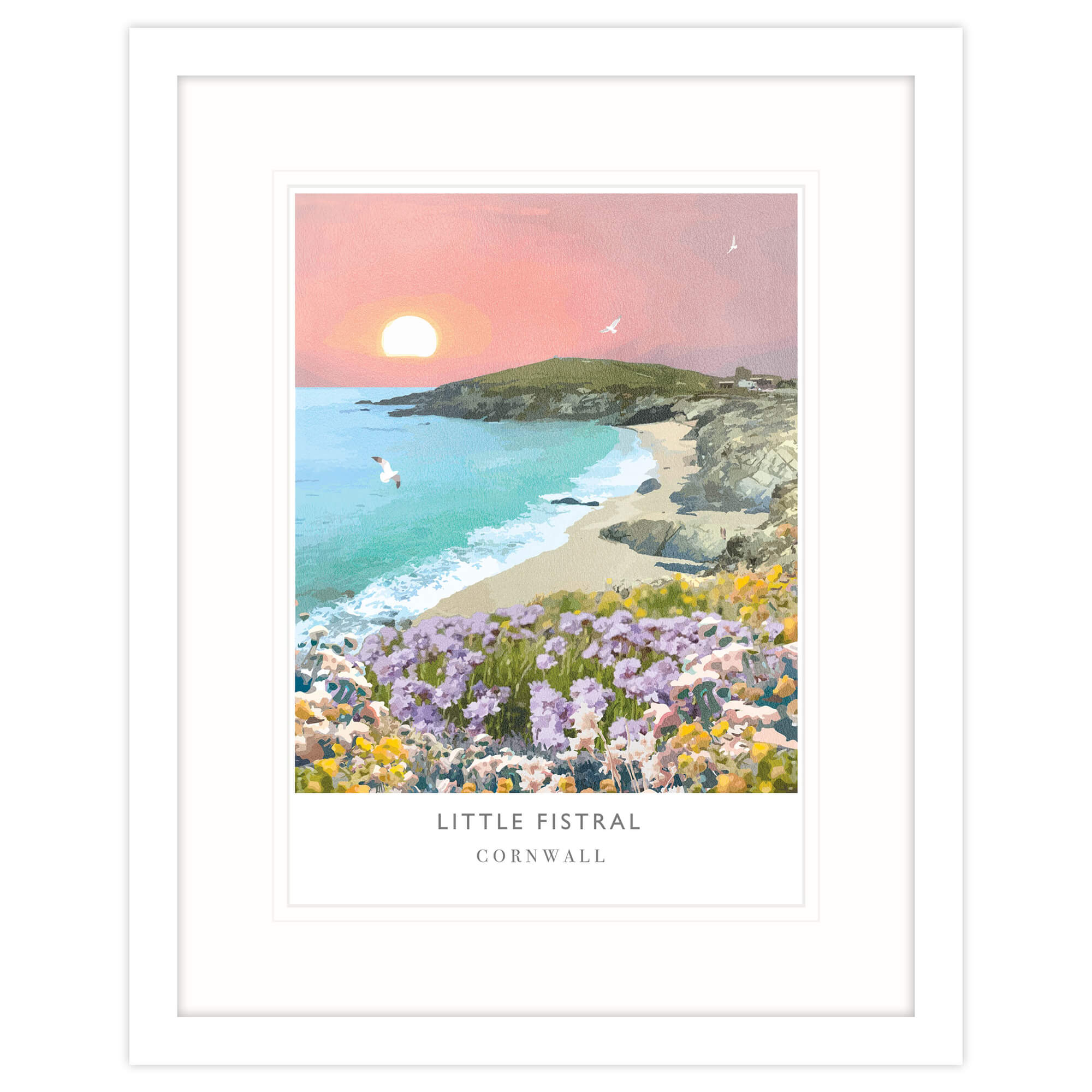 Framed Print-WF428F - Little Fistral Travel Framed Print-Whistlefish