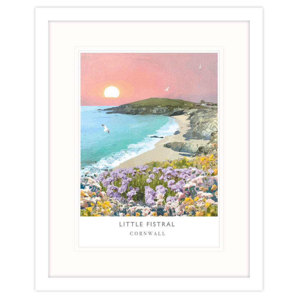 Framed Print-WF428F - Little Fistral Travel Framed Print-Whistlefish
