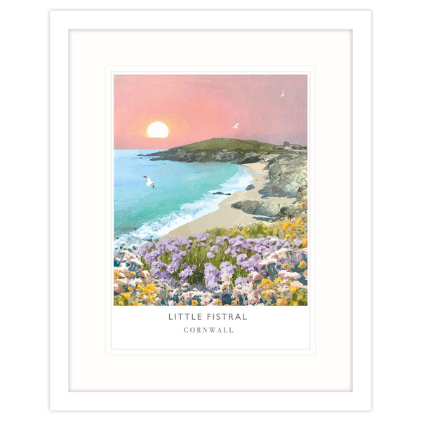 Framed Print-WF428F - Little Fistral Travel Framed Print-Whistlefish