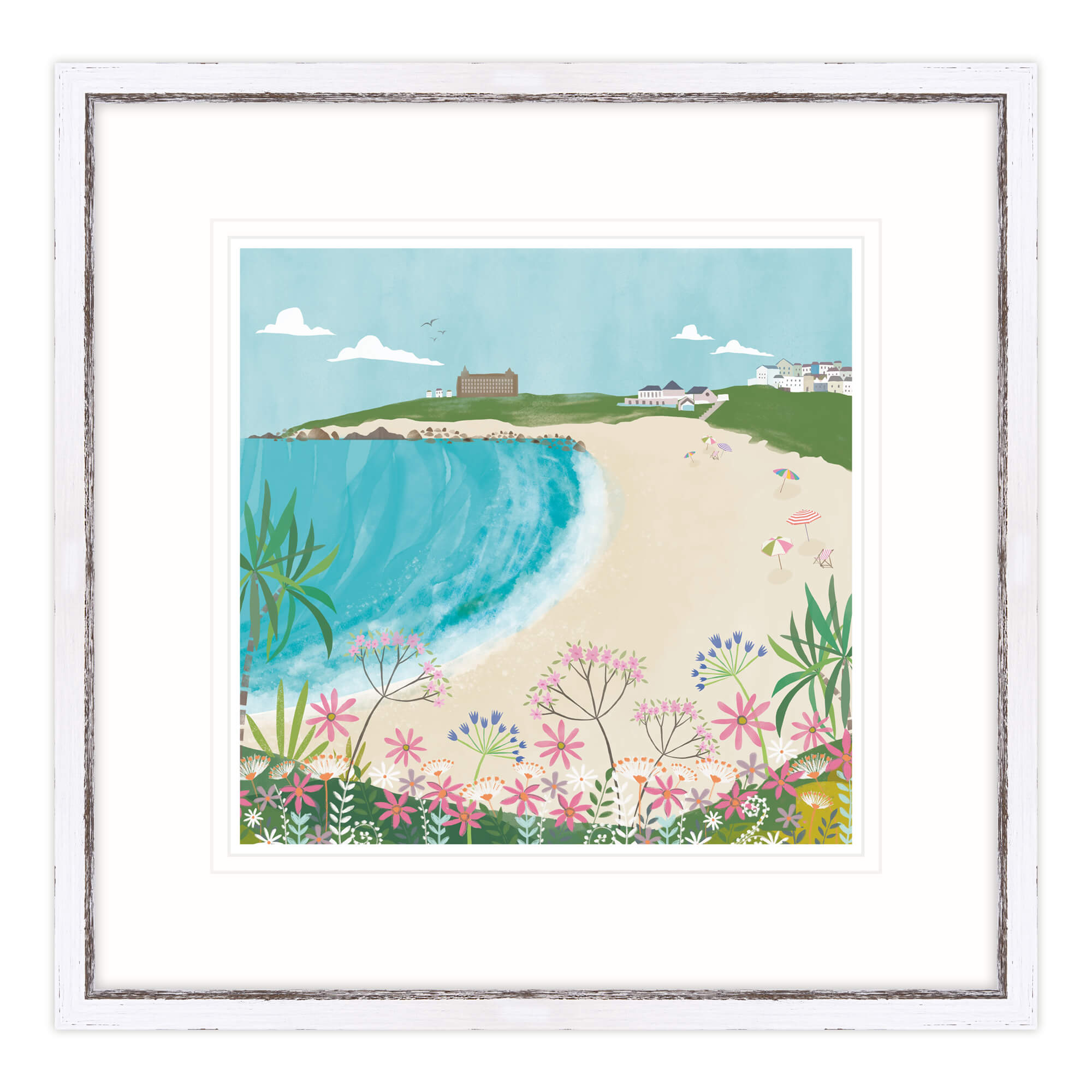 Framed Print-WF477F - Fistral Beach in the Spring Framed Print-Whistlefish